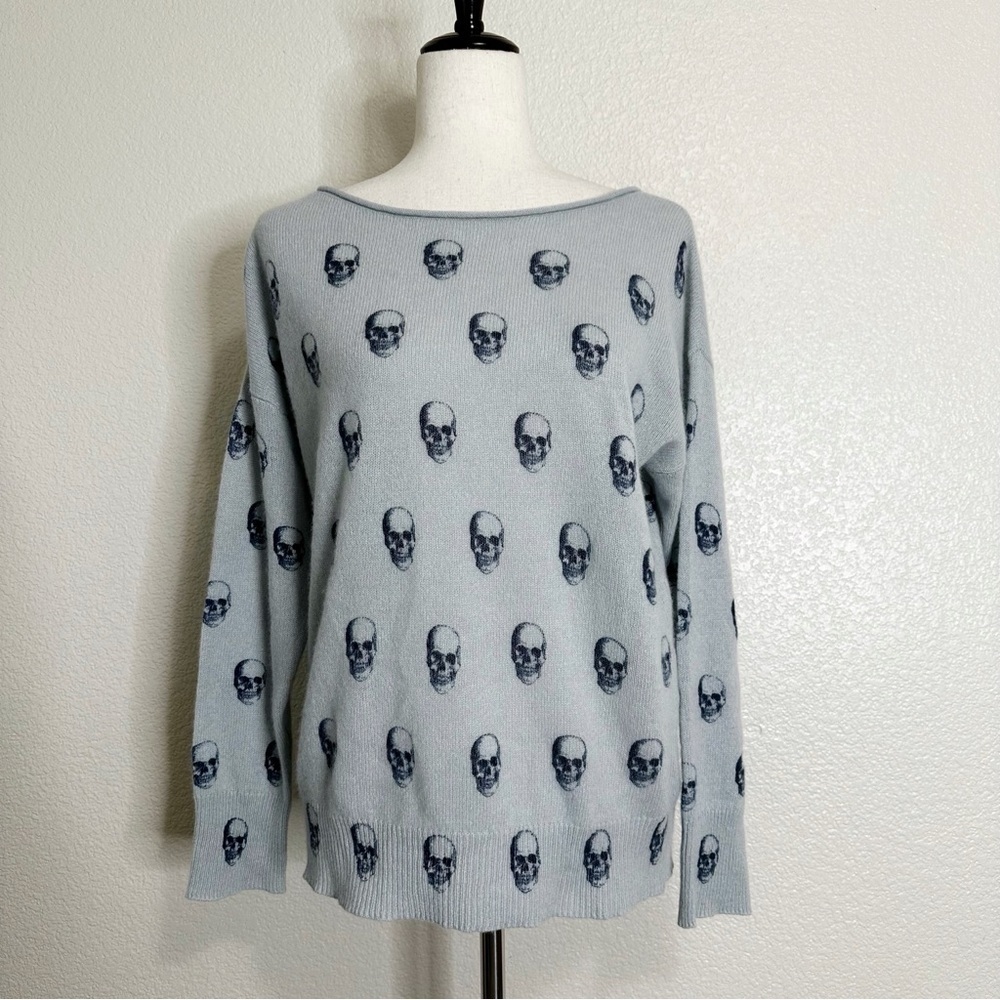 Skull Cashmere Gemma Dropped Shoulder Oversized Sweater, Sz Small